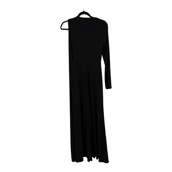 Betsy Adams asymmetric single long sleeve gown dress black size 10 - Picture 5 of 8